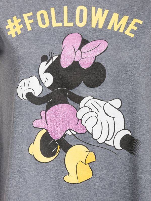 Nastrovje Potsdam Disney Mickey Mouse Follow Me Damen T-Shirt dunkelgrau Fabrikverkauf