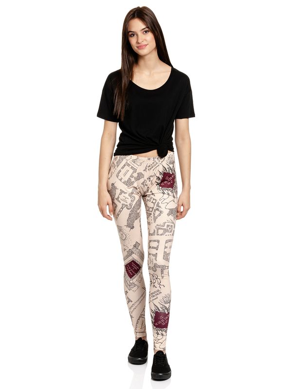 Nastrovje Potsdam Harry Potter Marauders Map Damen Leggings beige/allover Versandkostenfrei