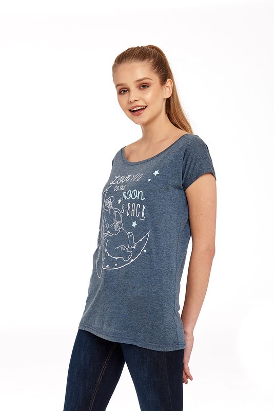Nastrovje Potsdam Dumbo Love You To The Moon Loose Girl Shirt blau-meliert Cyber Monday