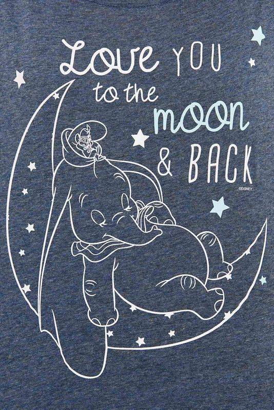 Nastrovje Potsdam Dumbo Love You To The Moon Loose Girl Shirt blau-meliert Cyber Monday