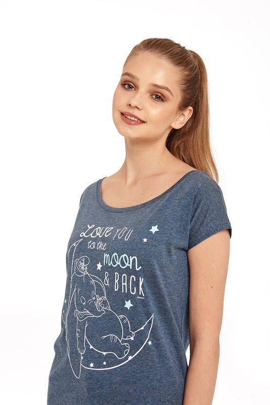 Nastrovje Potsdam Dumbo Love You To The Moon Loose Girl Shirt blau-meliert Cyber Monday