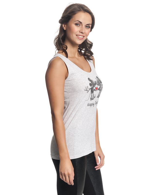 Nastrovje Potsdam Disney Mickey & Minnie Happy Damen Tanktop grau meliert Blitzangebot