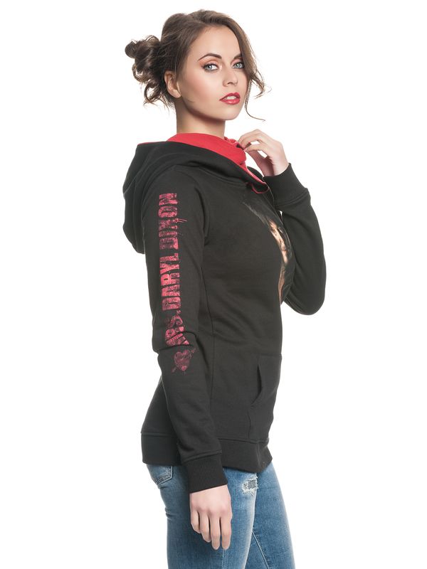 Nastrovje Potsdam The Walking Dead Daryl Portrait Shawl Hoodie Frauen Kapuzenpullover schwarz/rot Tiefpreis