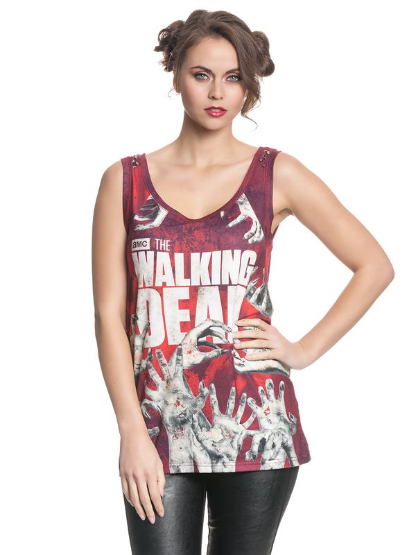 Nastrovje Potsdam The Walking Dead Walkers Hands Girl Ärmelloses Damen T-Shirt Allover-Druck Wochenangebot