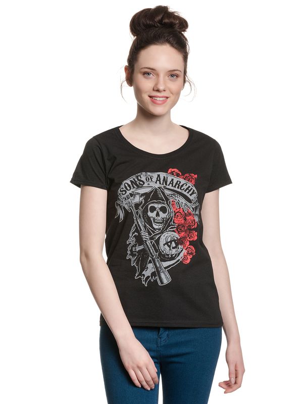 Nastrovje Potsdam Sons of Anarchy Reaper & Roses Girl T-shirt black Letzte 3 Tage