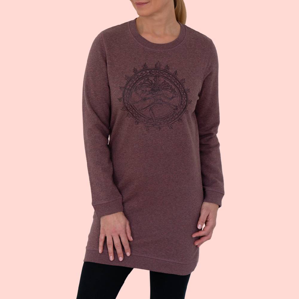 Natural Born Yogi Shiva Fever – Sweatshirt Kleid berry Top Angebot