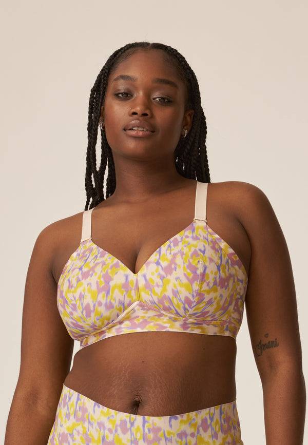 Naturana Soft-BH mit Side Smoother Effekt - Smoked Orchid Print Preisnachlass