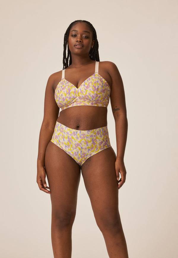 Naturana Soft-BH mit Side Smoother Effekt - Smoked Orchid Print Preisnachlass