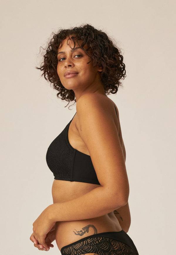 Naturana Soft-BH mit Schale und Spitze - Schwarz Online Outlet
