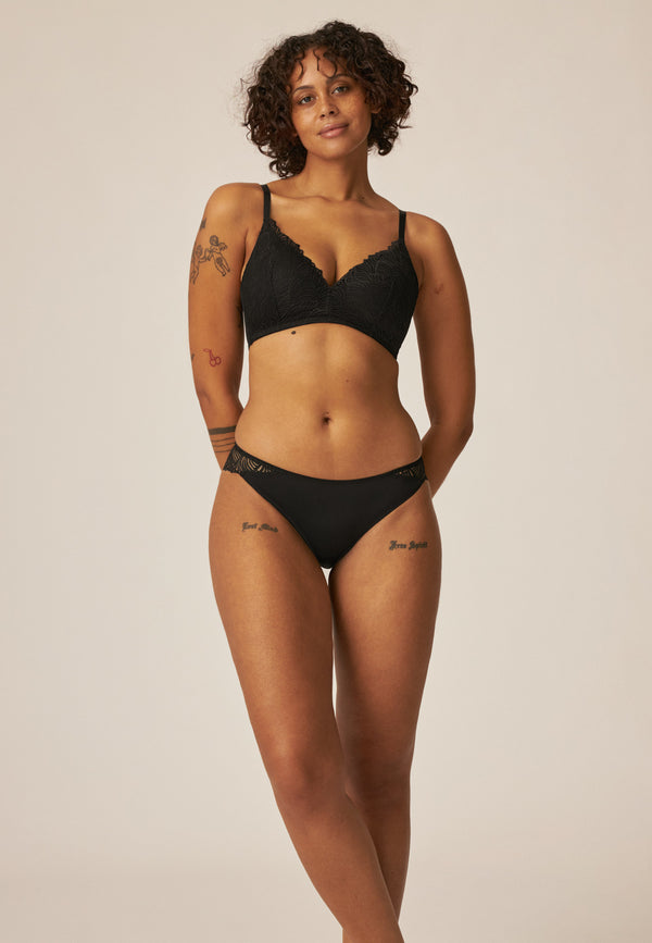 Naturana Soft-BH mit Schale und Spitze - Schwarz Online Outlet