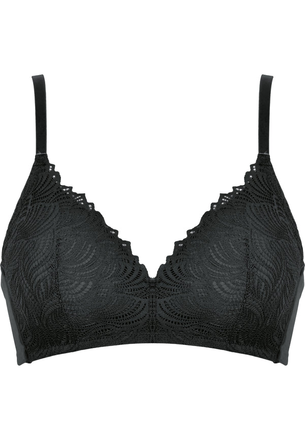 Naturana Soft-BH mit Schale und Spitze - Schwarz Online Outlet