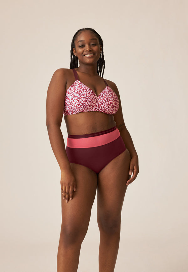 Naturana Soft-BH mit Side Smoother Effekt - Leo Print Red Zeitlich begrenztes Angebot