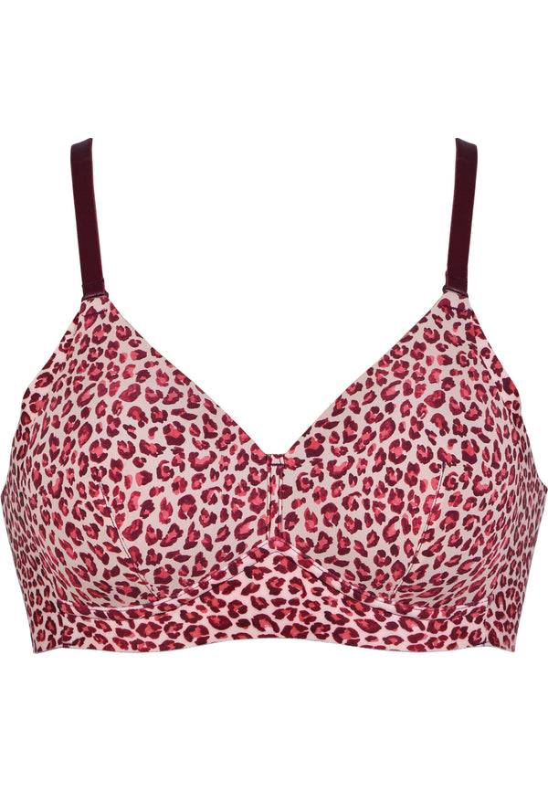 Naturana Soft-BH mit Side Smoother Effekt - Leo Print Red Zeitlich begrenztes Angebot