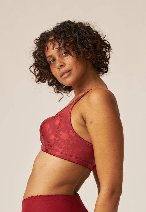 Naturana Minimizer Soft-BH in Blumenmuster - Deep Claret Blitzangebot