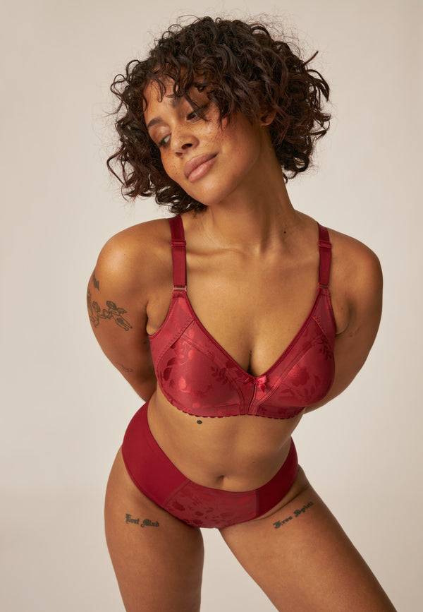 Naturana Minimizer Soft-BH in Blumenmuster - Deep Claret Blitzangebot