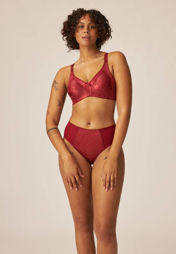 Naturana Minimizer Soft-BH in Blumenmuster - Deep Claret Blitzangebot