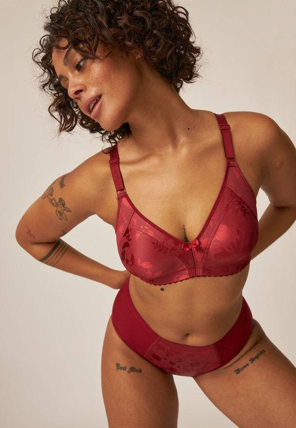Naturana Minimizer Slip im Blumenmuster - Deep Claret Zeitbegrenzte Promotion