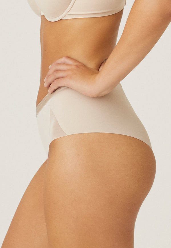 Naturana Clean Cut Panty mit Mesh-Details - Light Beige Bis zu 65% Rabatt