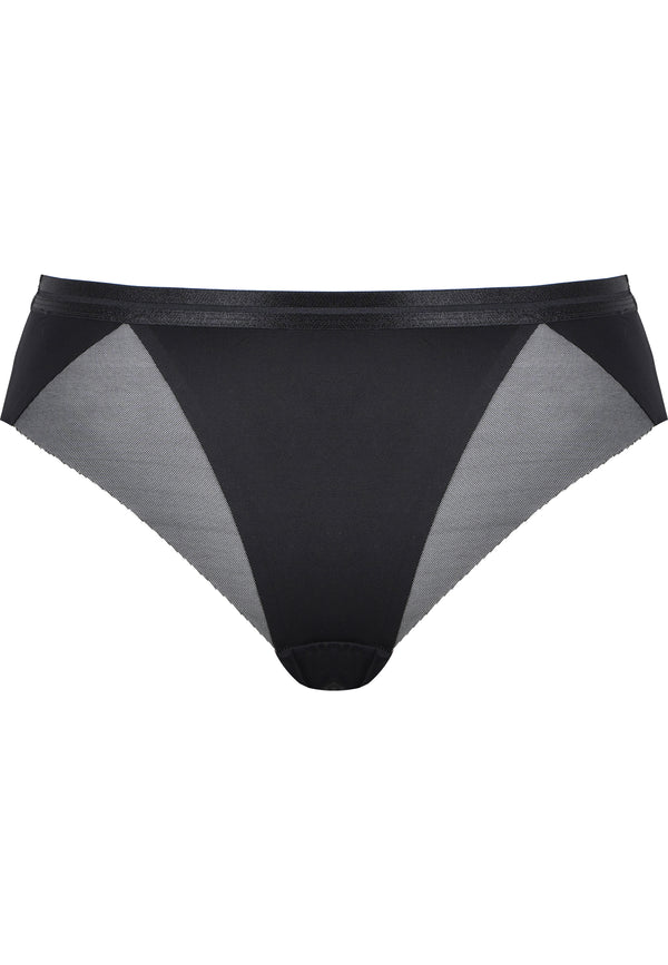 Naturana Clean Cut Slip mit Mesh-Details - Schwarz Im Verkauf