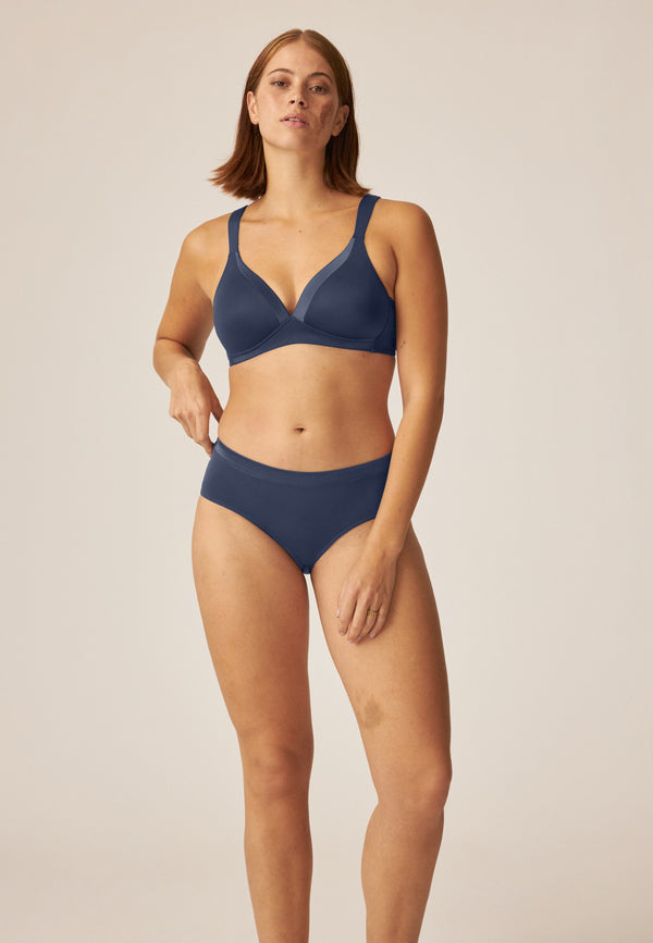 Naturana Softer Slip mit Glanzband - Navy zollfrei
