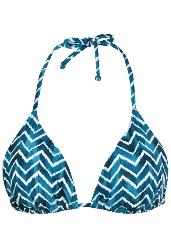 Naturana Bikini-Oberteil The Zig-Zag mit Schale - Smaragd-Ecru Angebote