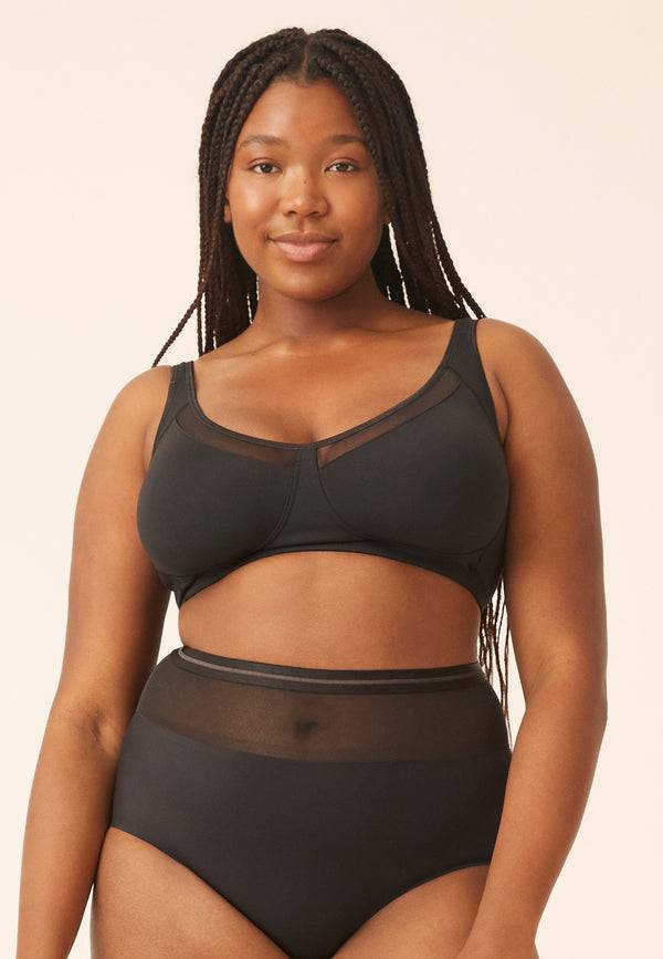Naturana Soft-BH mit Mesheinsatz - Schwarz Valentinstagsangebot