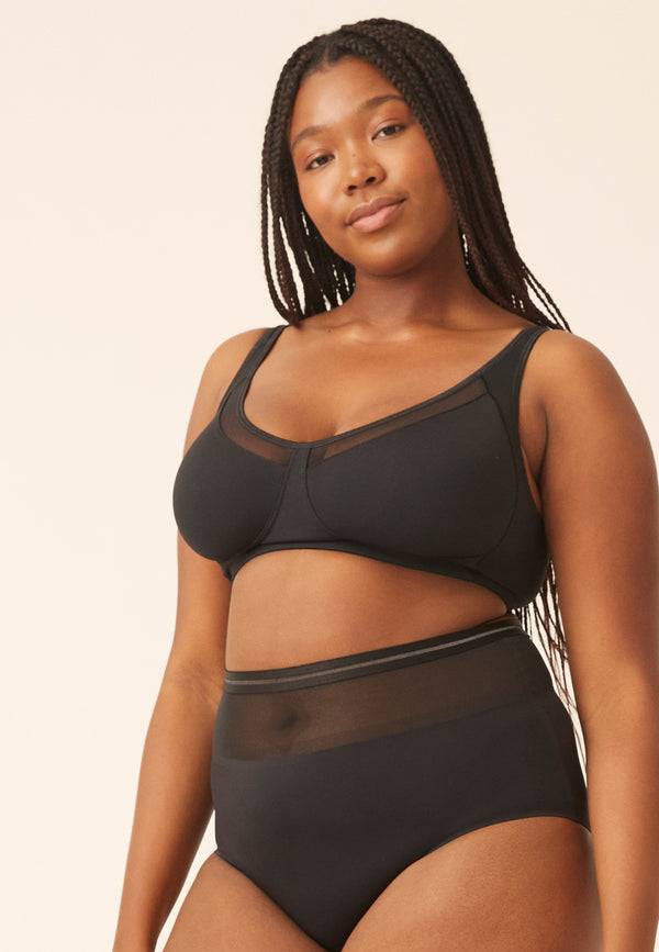 Naturana Soft-BH mit Mesheinsatz - Schwarz Valentinstagsangebot
