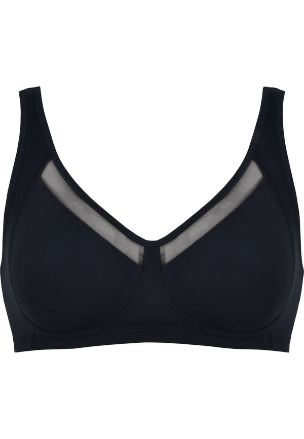 Naturana Soft-BH mit Mesheinsatz - Schwarz Valentinstagsangebot
