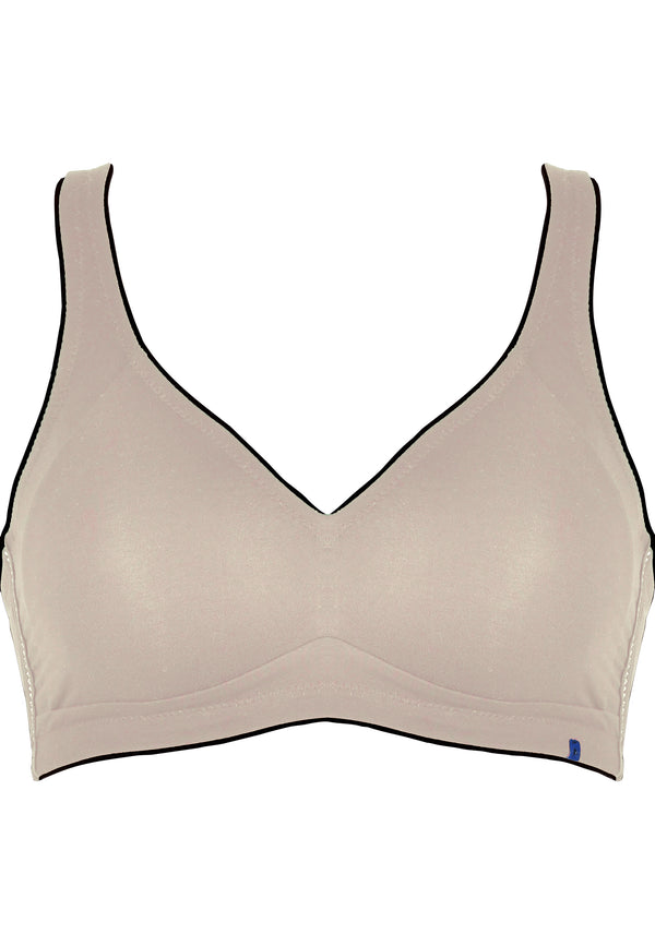 Naturana Natürlicher Baumwoll-Soft-BH - Light Beige/Schwarz Online Outlet