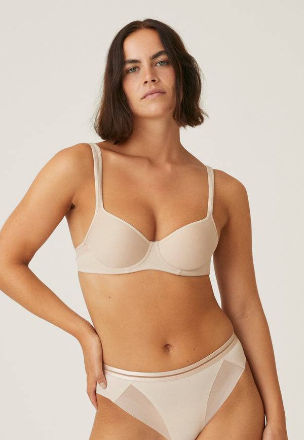 Naturana Spacer Bügel-BH mit Mesh Details - Light Beige Blitzangebot