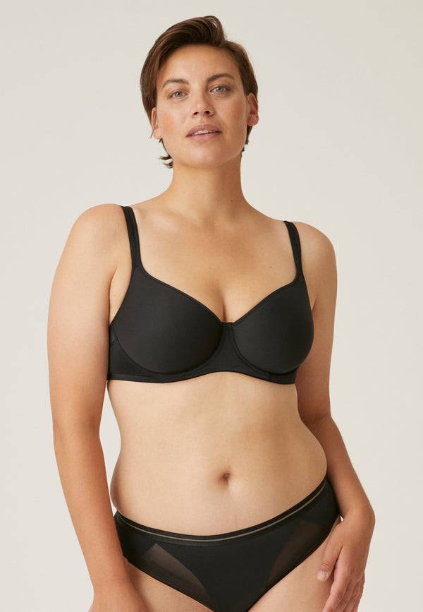Naturana Spacer Bügel-BH mit Mesh Details - Schwarz Große Rabatte