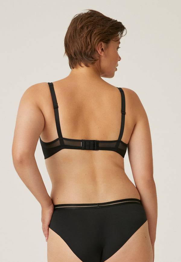 Naturana Spacer Bügel-BH mit Mesh Details - Schwarz Große Rabatte