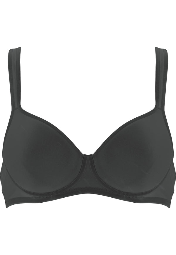 Naturana Spacer Bügel-BH mit Mesh Details - Schwarz Große Rabatte