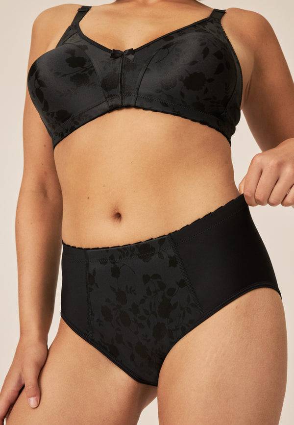 Naturana Minimizer Slip mit Blumenmuster - Schwarz Zeitbegrenzte Promotion