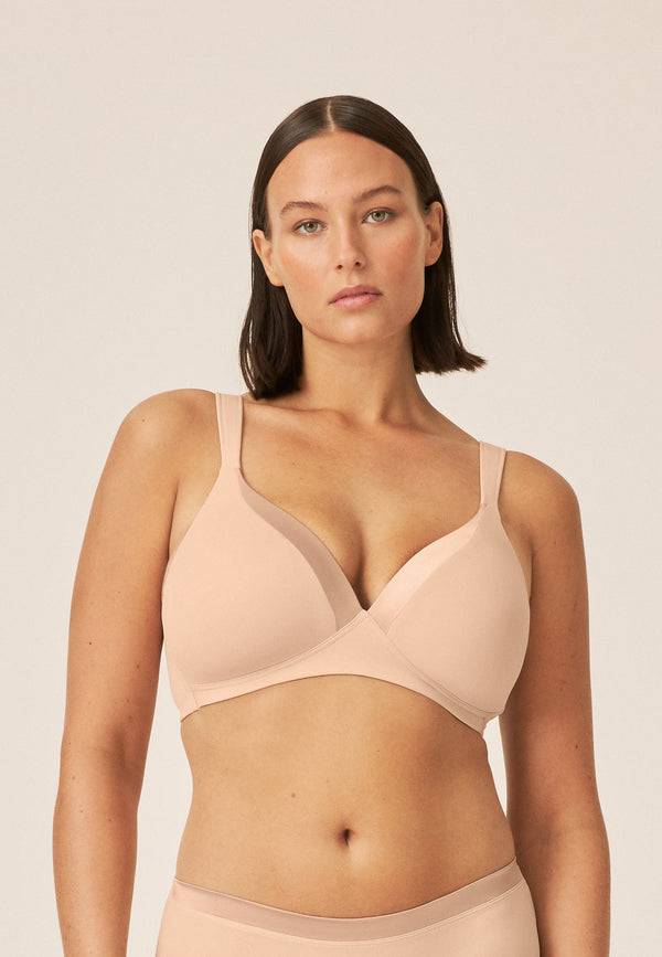 Naturana Bügelloser BH mit Schale und Glanzband - Light Beige Riesige Rabatte