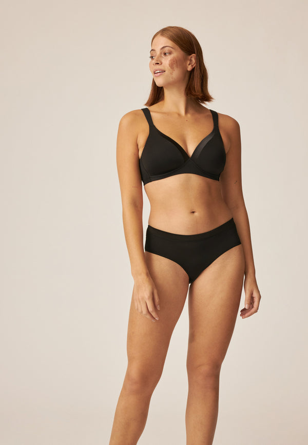 Naturana Bügelloser BH mit Schale und Glanzband - Schwarz Clearance-Verkauf