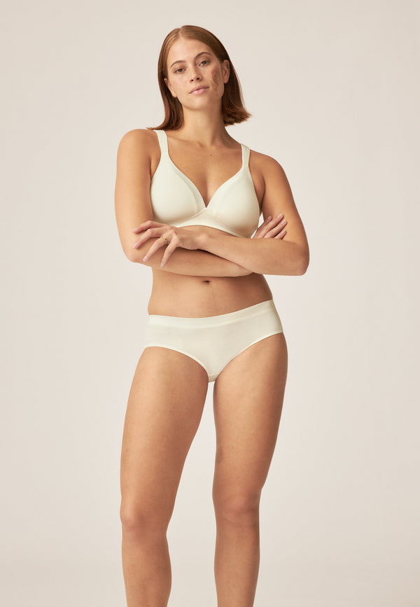 Naturana Bügelloser BH mit Schale und Glanzband - Ecru Kostenloser Versand international