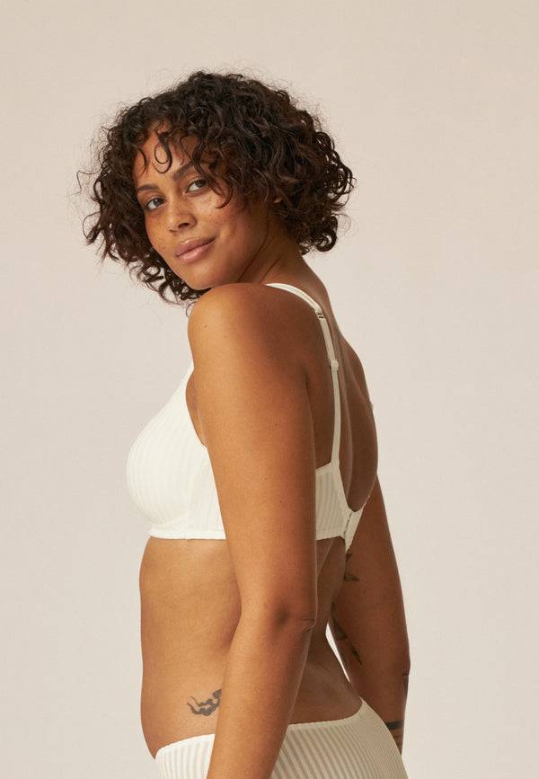 Naturana Streifen Soft-BH mit Schale - Ecru Gestreift 50% Rabatt für begrenzte Zeit