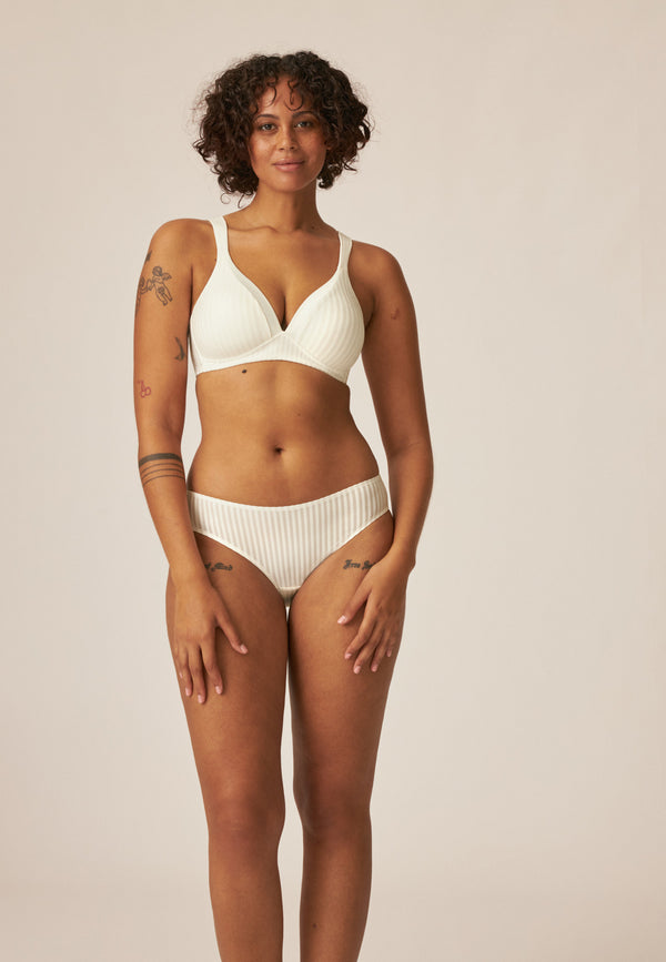 Naturana Streifen Soft-BH mit Schale - Ecru Gestreift 50% Rabatt für begrenzte Zeit