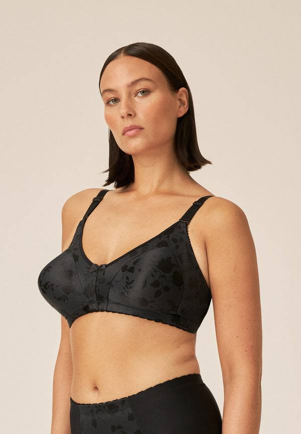 Naturana Minimizer Soft-BH in Blumenmuster - Schwarz im Angebot