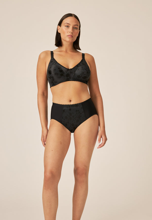 Naturana Minimizer Soft-BH in Blumenmuster - Schwarz im Angebot
