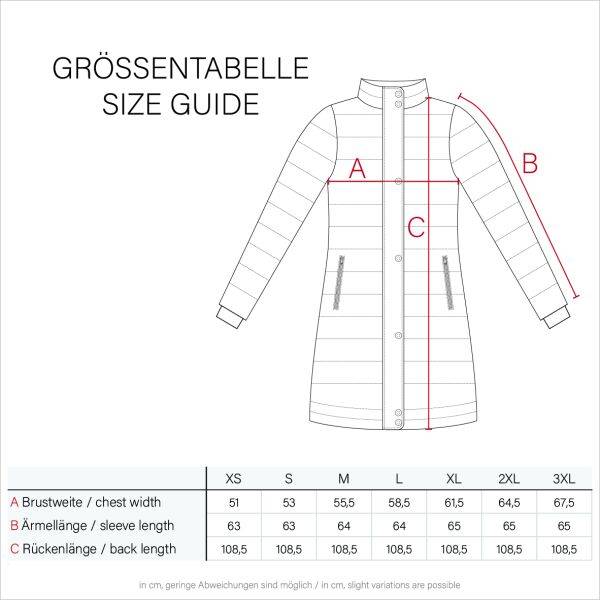 Navahoo Ayumii Damen lange Winter Steppjacke Preisnachlass
