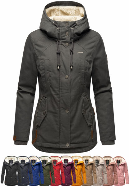 Navahoo Bikoo Damen gefütterte Winterjacke mit Teddyfell Black Friday