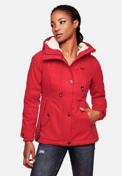 Navahoo Bikoo Damen gefütterte Winterjacke mit Teddyfell Black Friday