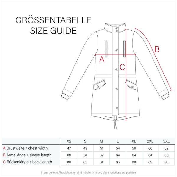 Navahoo Grinsekatze Damen lange Winterjacke mit Kapuze Valentinstagsangebot