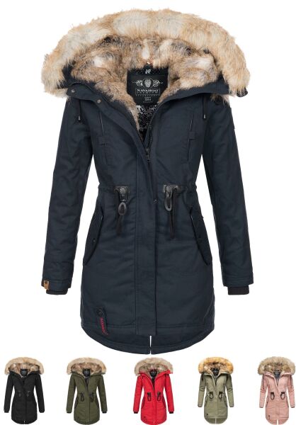 Navahoo Navahoo Bombii Damen Winterjacke lang mit Kunstfell