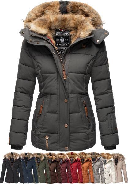 Navahoo Nekoo warm gefütterte Damen Winterjacke mit Kunstfell Flash Sale