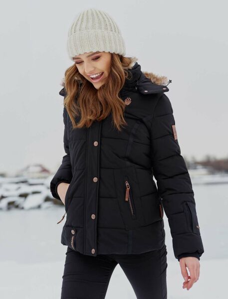 Navahoo Nekoo warm gefütterte Damen Winterjacke mit Kunstfell Flash Sale