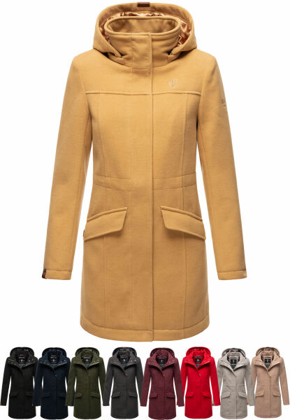 Navahoo Leilaniaa Damen Mantel Trenchcoat Wintermantel mit Kapuze