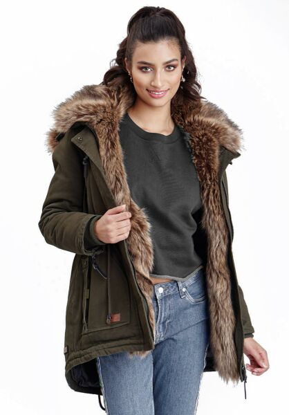 Navahoo Navahoo Daria Damen Parka Jacke mit Kunstfellkragen Neuheiten